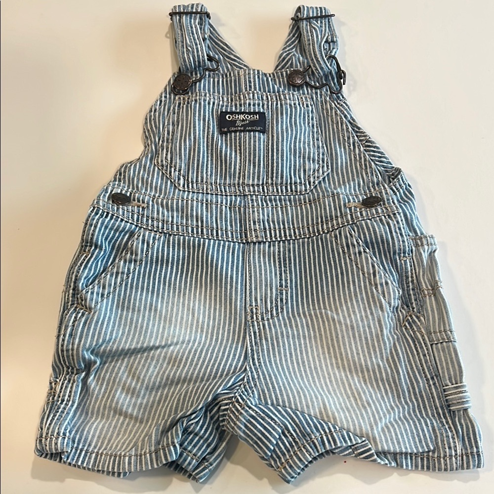 OshKosh‎ B'gosh Blue Denim Overalls - 12m, railroad